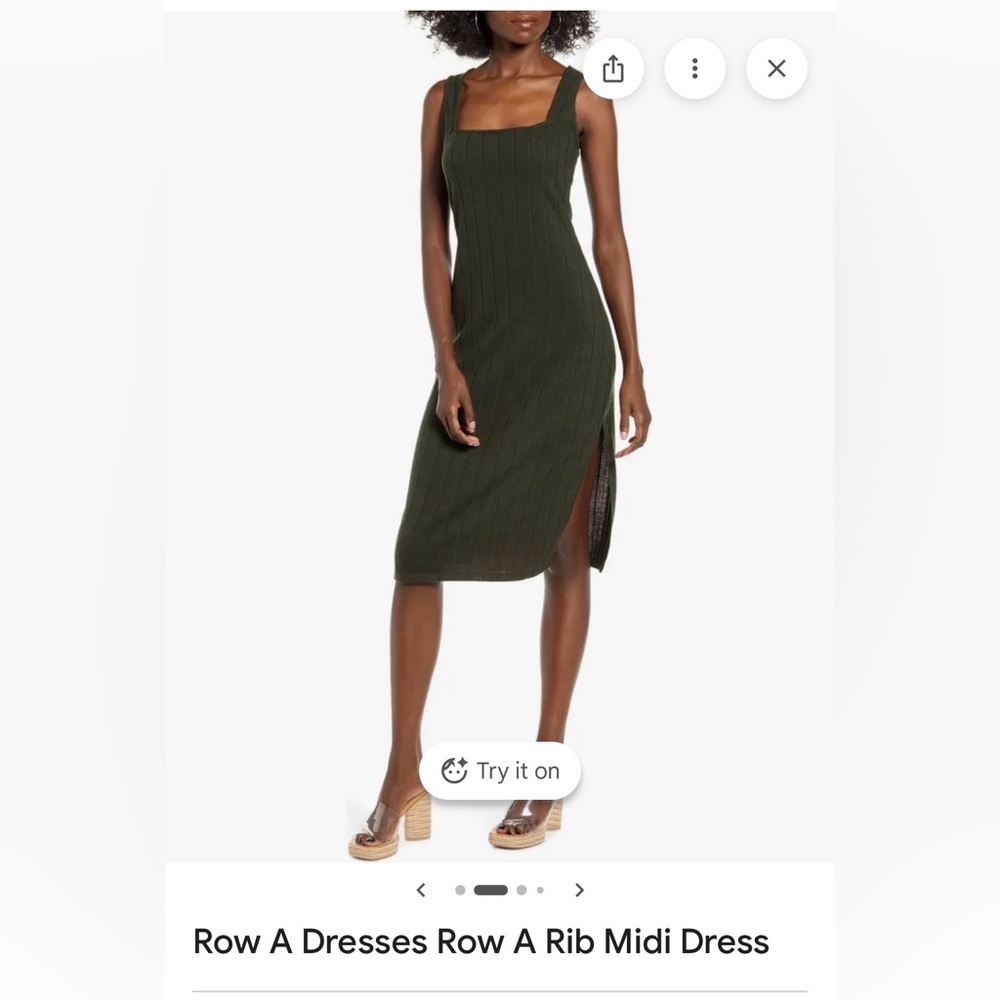Nordstrom deep olive green sweater dress